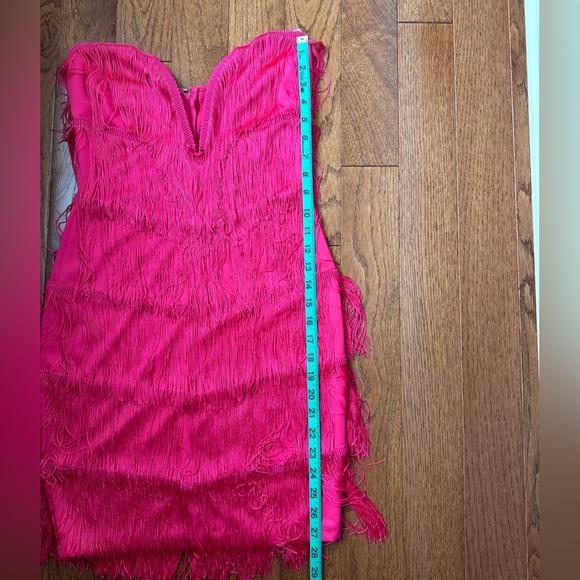 Lime Lush Pink Magenta Fringe Mini Dress - Picture 13 of 16
